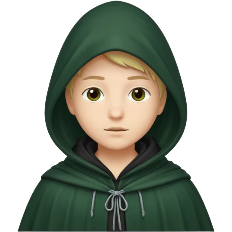 person in hooded dark green cloak emoji