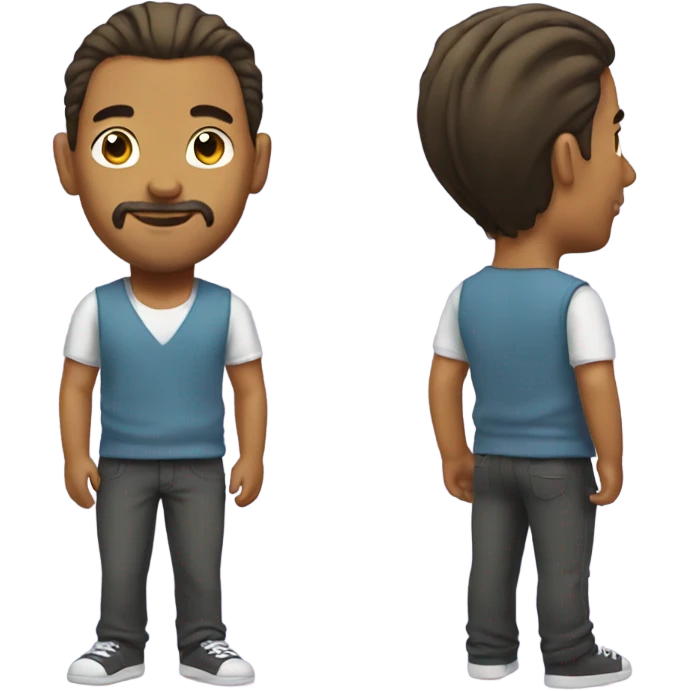man bun full body emoji