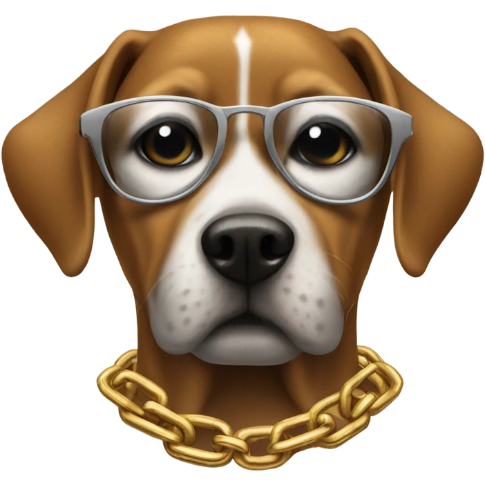 Dog wear a gangsta chain  emoji