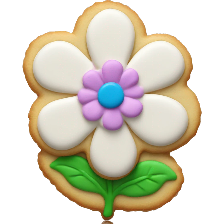 Realistic flower shaped cookie with frosting.  emoji