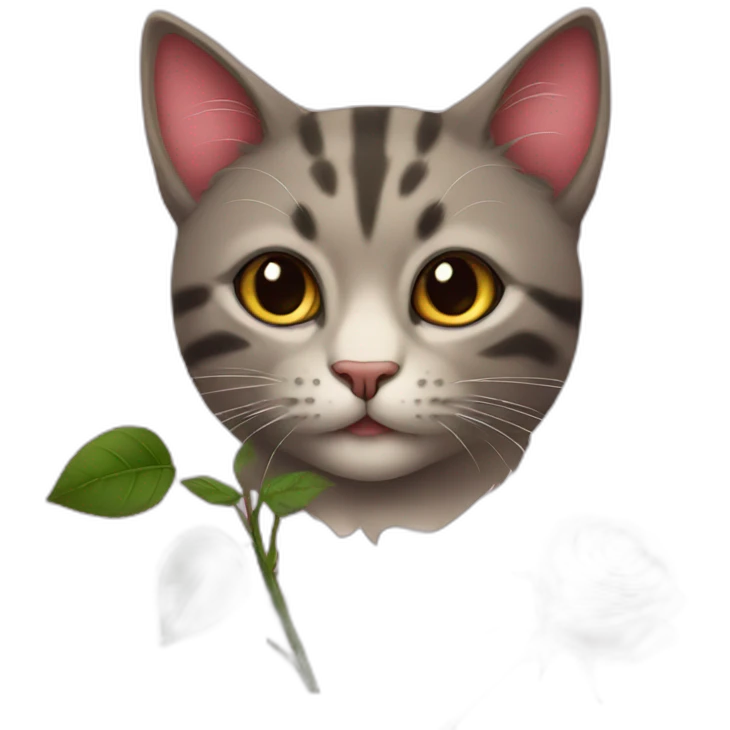 Cat with the rose emoji