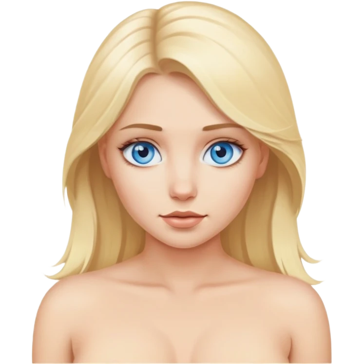 naked blue-eyed blonde with bare big tits emoji