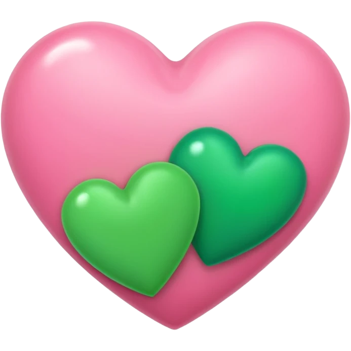 pink & green heart emoji