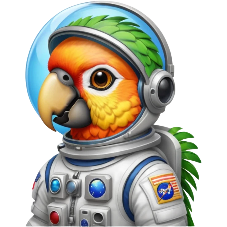 parrot with astronaut suit emoji
