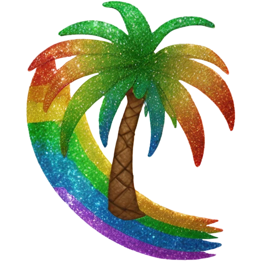 Rainbow Palm Tree with Glitter  emoji