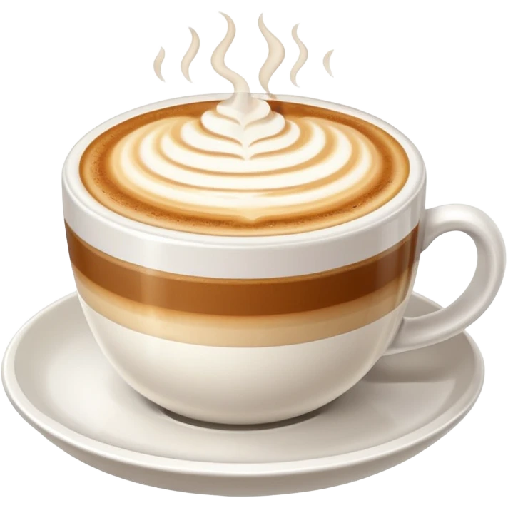 Cappuccino in big white cup without a face on it emoji