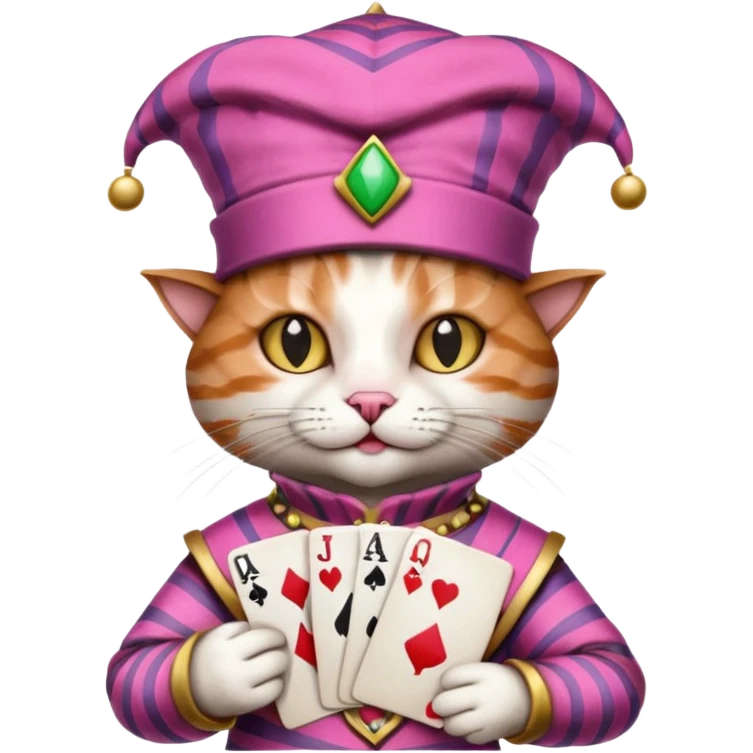 court jester cat medieval, poker cards, pink, mac os icon emoji
