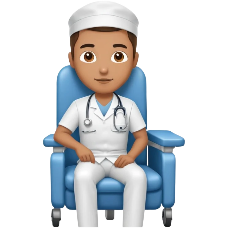 Male Nurse sitting in a chair emoji