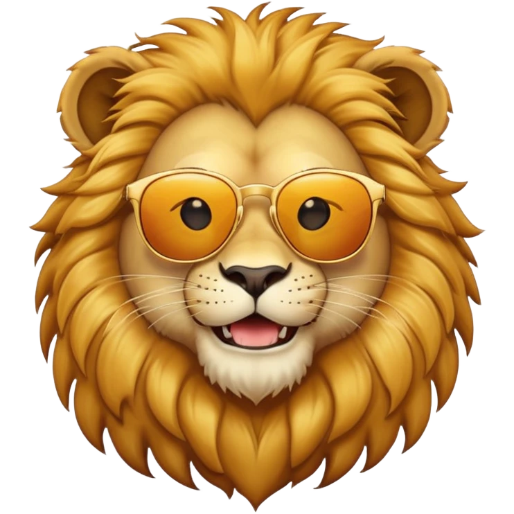 lion with sunglasses, smiling emoji