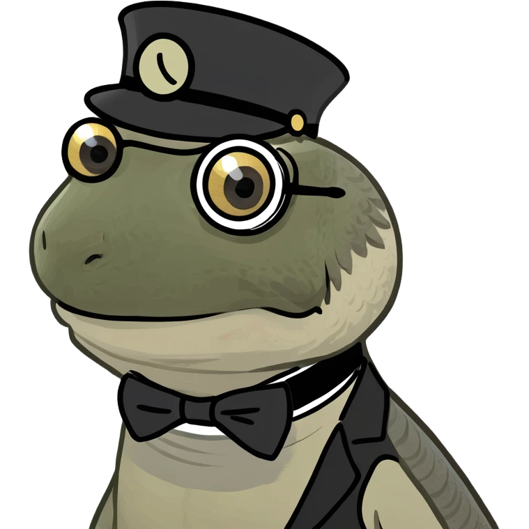 Sassy bearded dragon with a monocle emoji