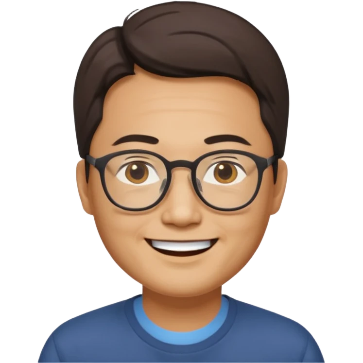 안경을 낀 40대 표준 체격의 한국인 남성 emoji