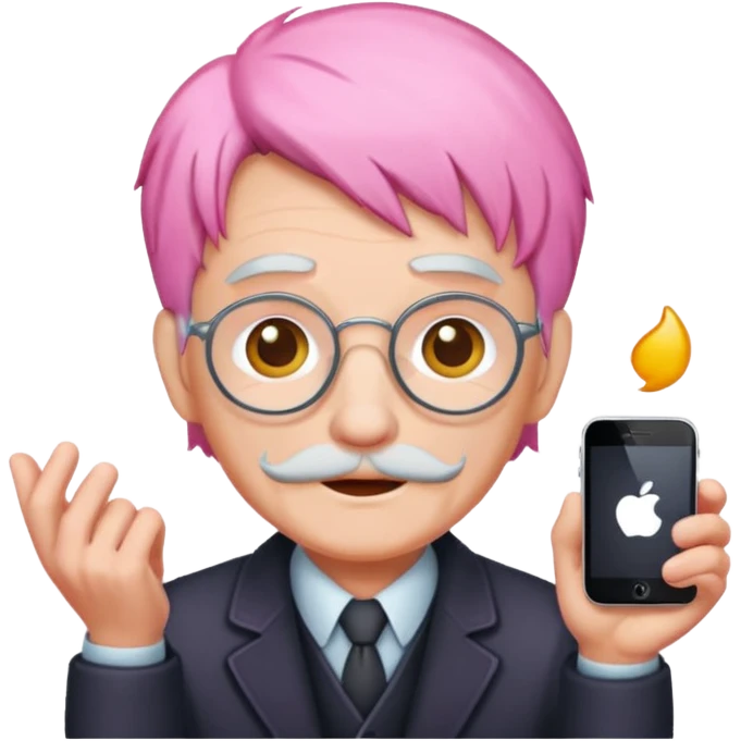 pink haired grandpa emoji