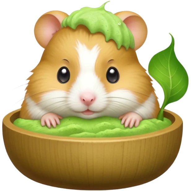 hamster with matcha emoji