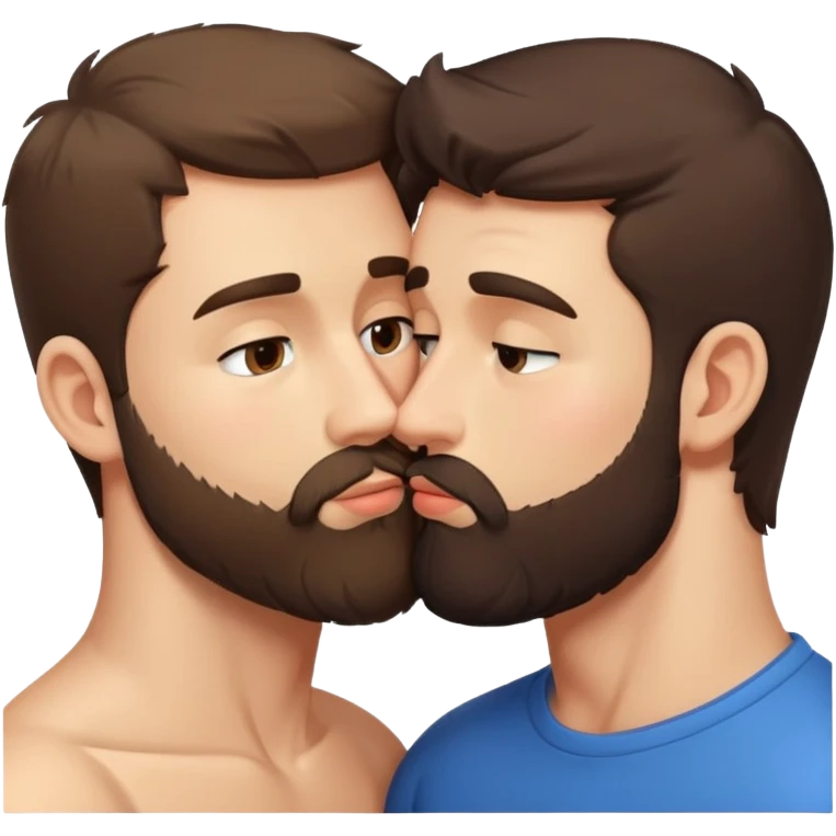 sexy-pose-fit-beard-brunette-caucasian-bear-twink-gay-men-kissing emoji