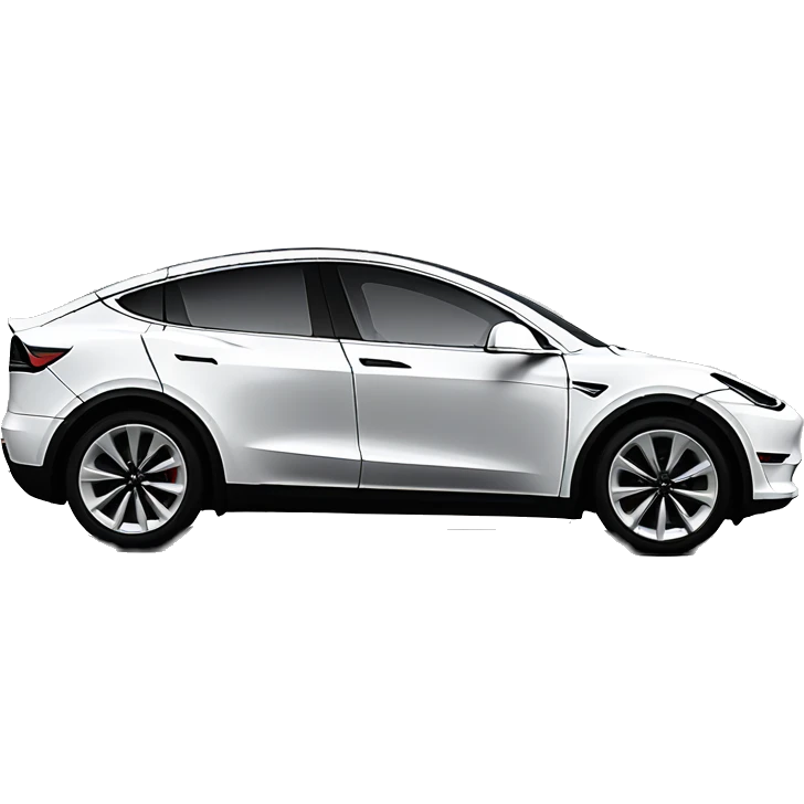 car tesla Model y white emoji