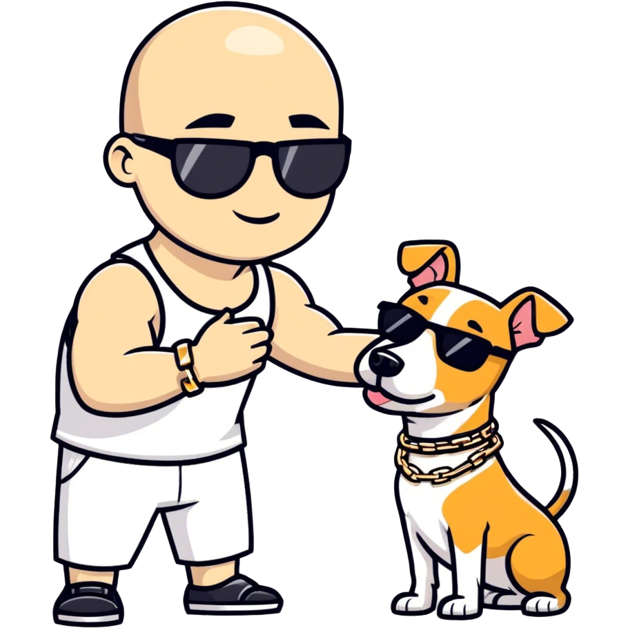 Pitbull and jack russell shaking hands emoji