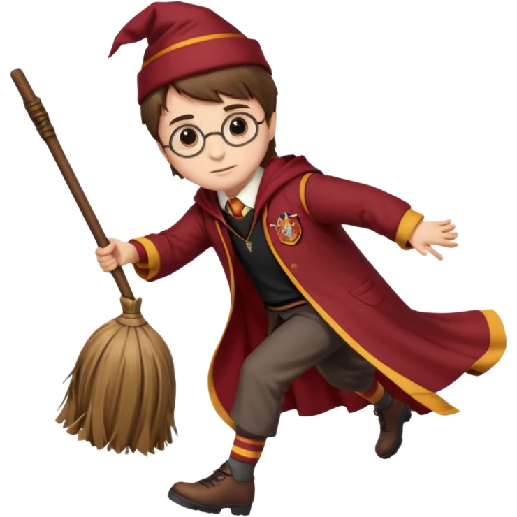 Harry potter riding a broom emoji