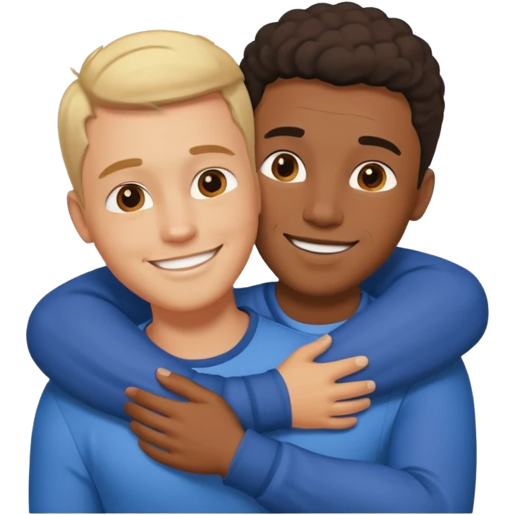 interracial gay couple hugging emoji