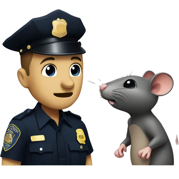 Rat talking to cop emoji