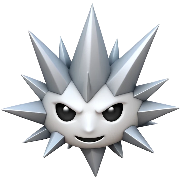 iOS-style 3D emoji: jagged abstract burst with irregular sharp spikes, bright white and light gray tones, subtle glossy reflections, conveying sudden impact; no circles, no yellow, no faces, no text emoji