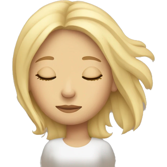 Blonde girl sleeping emoji