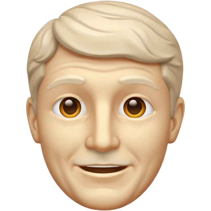 Marble style statue of man head happy emoji