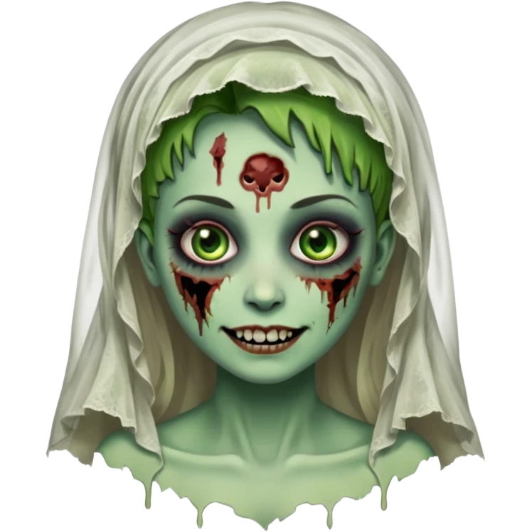 sweet smiling zombie bride emoji