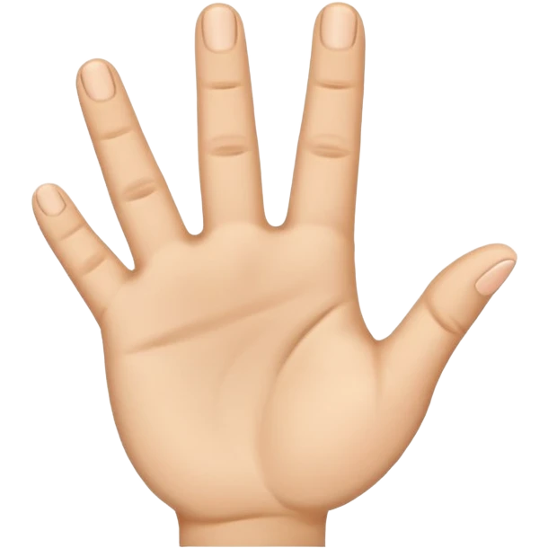 Palm facing hand with thumb index and middle finger out emoji