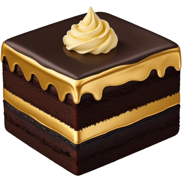 piece black cake with gold emoji
