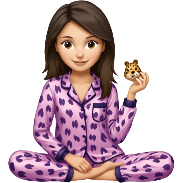 Nina Dobrev in animal print pyjamas emoji