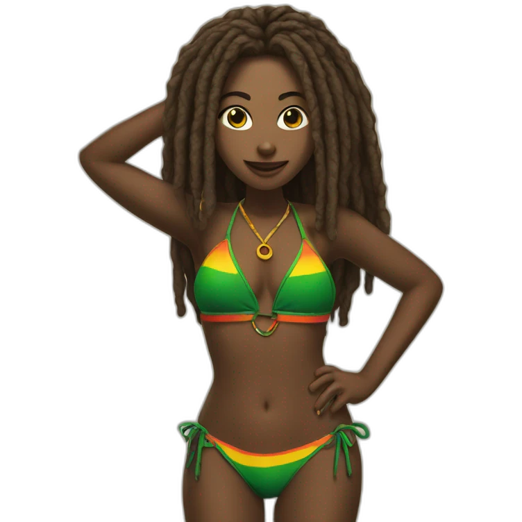 Rasta girl bikini emoji