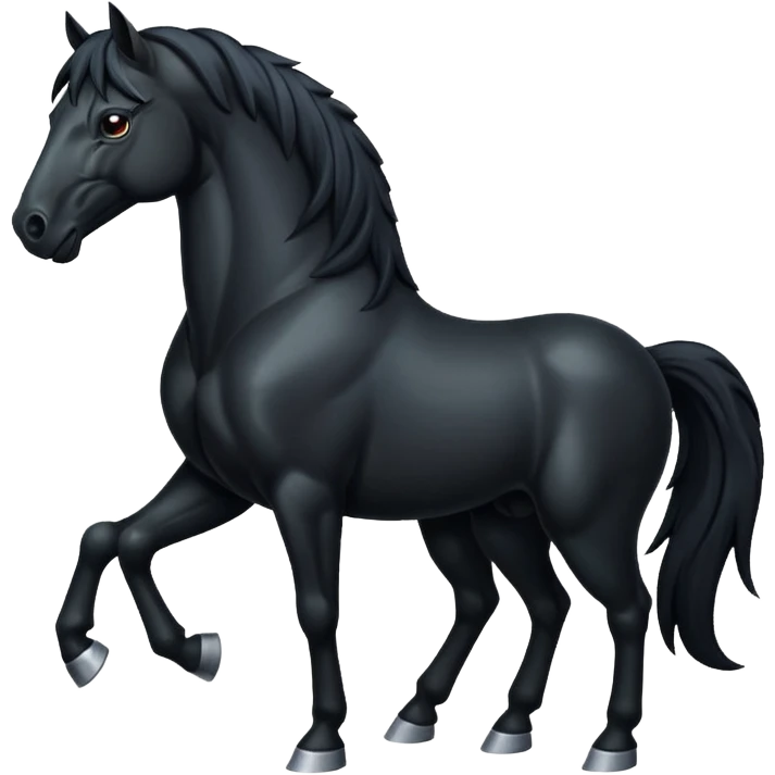 Angry black horse emoji