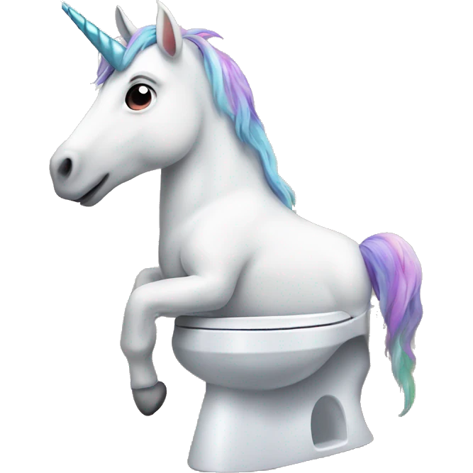 Unicorn sitting on the toilet  emoji