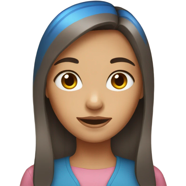 girl with brown hair blue bangs  emoji