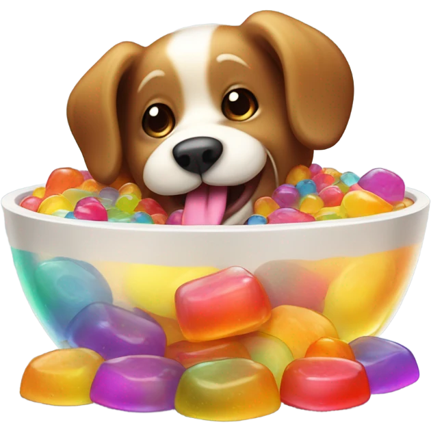 Dog eating jelly emoji