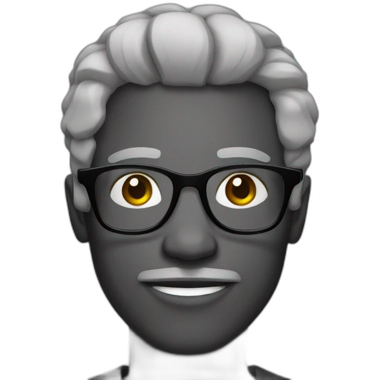 Black person with locks ans grey glasses emoji