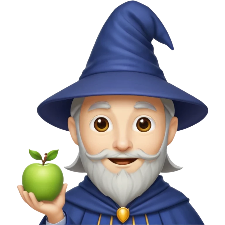 cheerful wizard, simple, apple style emoji emoji
