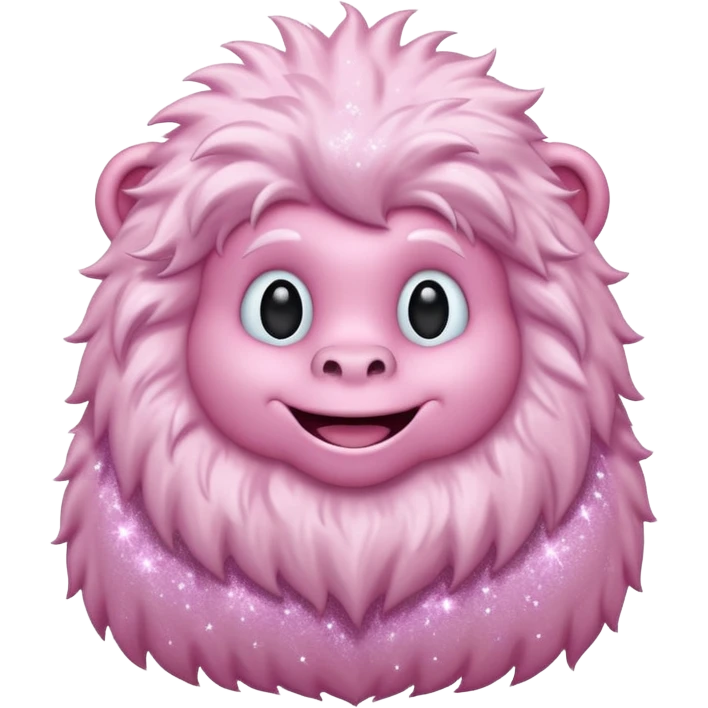 pink yeti with glitter emoji