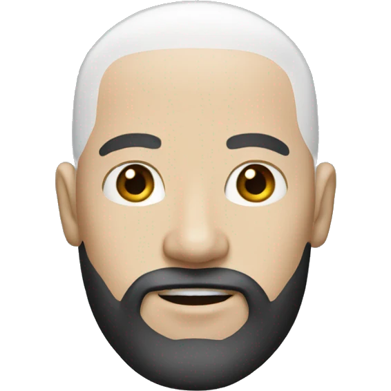white bald man with black beard emoji