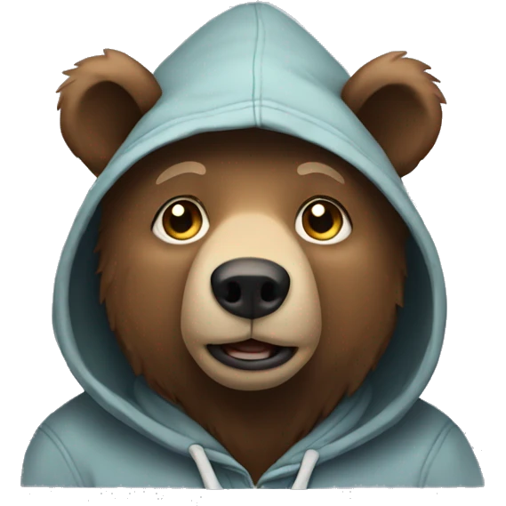 bear wearing hoodie emoji