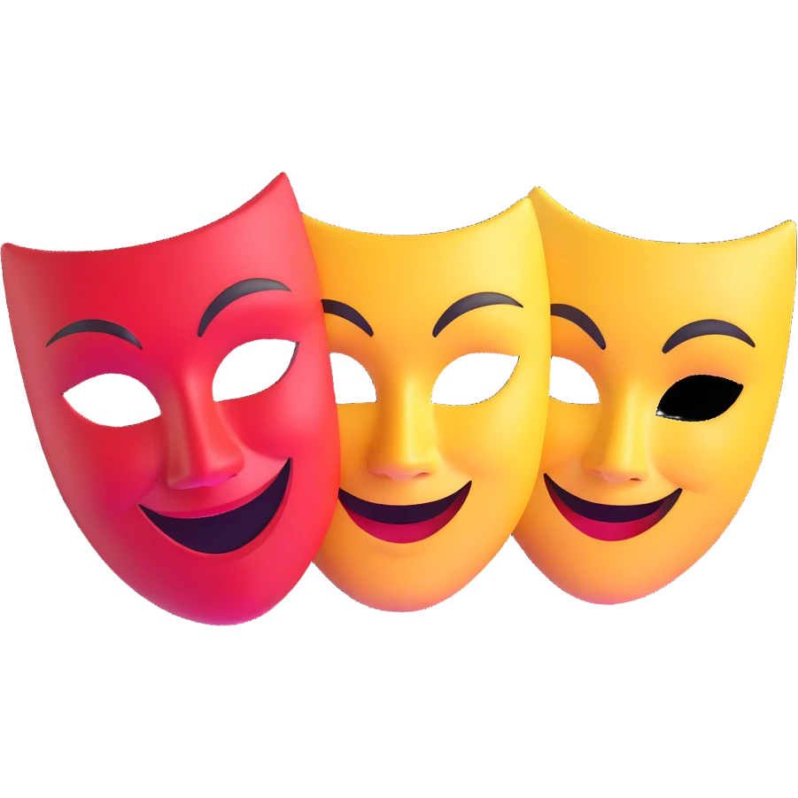 pair of theatre masks comedy and tragedy emoji