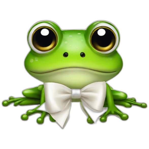 frog with a white bow on the head emoji