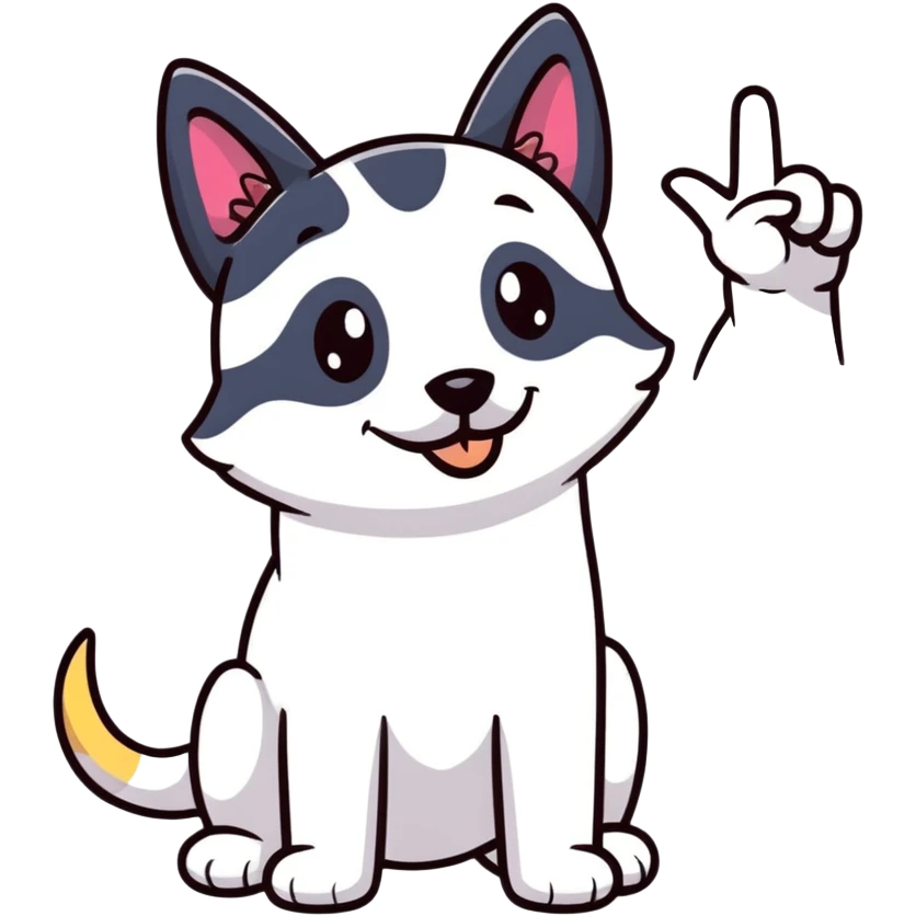 A proud cartoon dog giving a perfect OK hand gesture with sparkles all around emoji