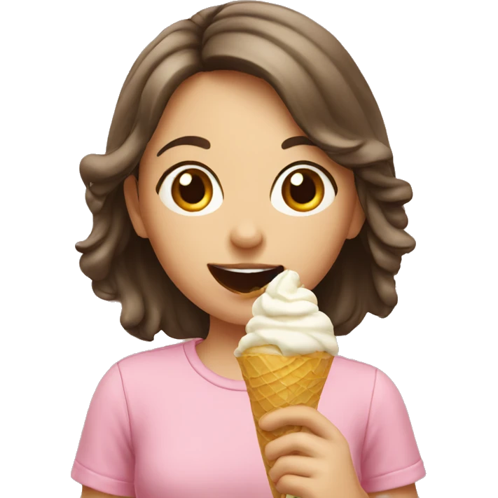 Girl eating icecream emoji