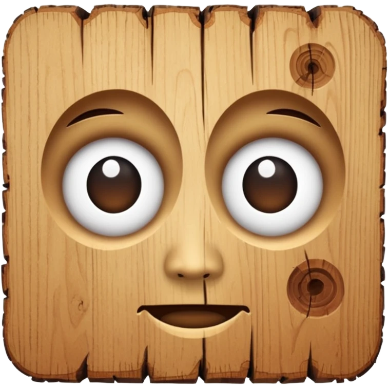 uma madeira com cara de emoji