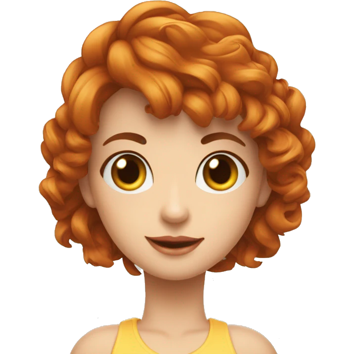 Uma menina branca e ruiva com brinco de câmera fotográfica  emoji