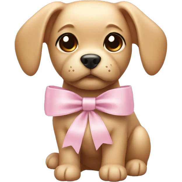 Light pink bow with a dog emoji