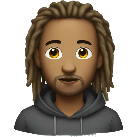man with dreads wearing hoody emoji