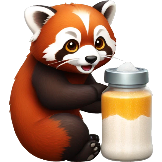 Red panda with salt shaker emoji