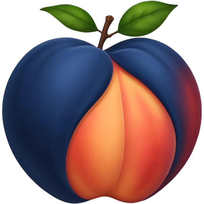 Dark blue peach emoji